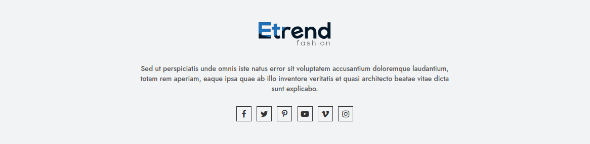 Etrend - Footer Logo and Socials Content